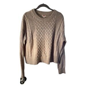 Mossimo supply speckled cableknit, crop style, oversized, sweater, size sm